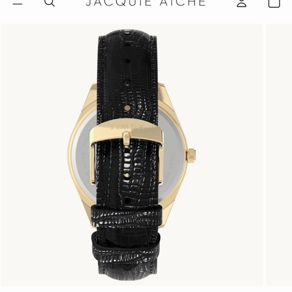 Jacquie Aiche Gold Case Watch with malachite  Dial and Black Strap - Picture 3 of 10
